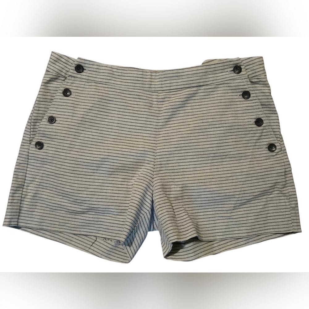 Banana Republic Black and White Striped High Waist Shorts